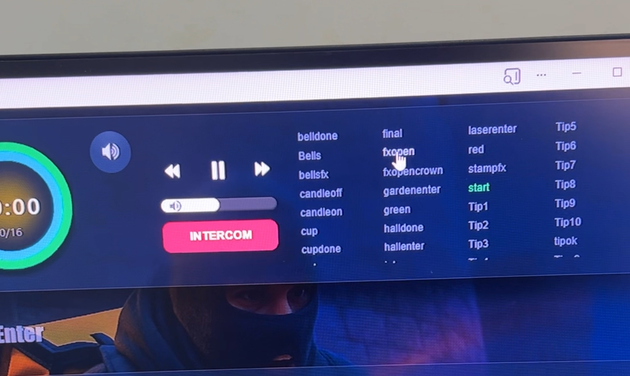 Escape Room Show Control Audio and Lighting Interface